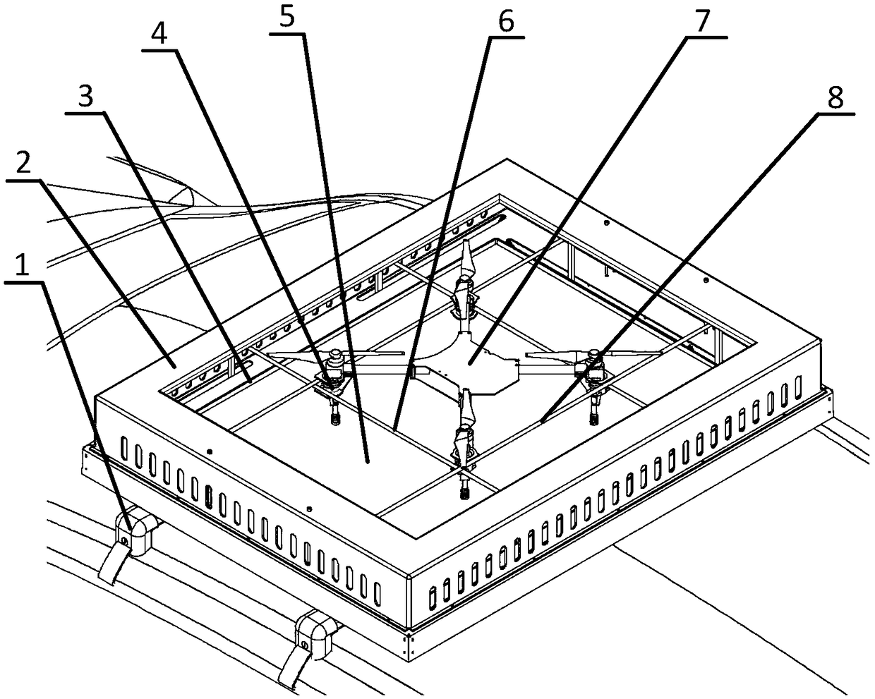 A vehicle-mounted take-off and landing fixed platform for a rotary-wing unmanned aerial vehicle