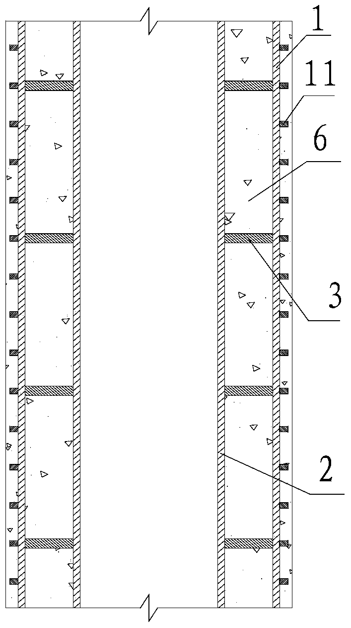 Rubber concrete hollow pier with internal and external constraint