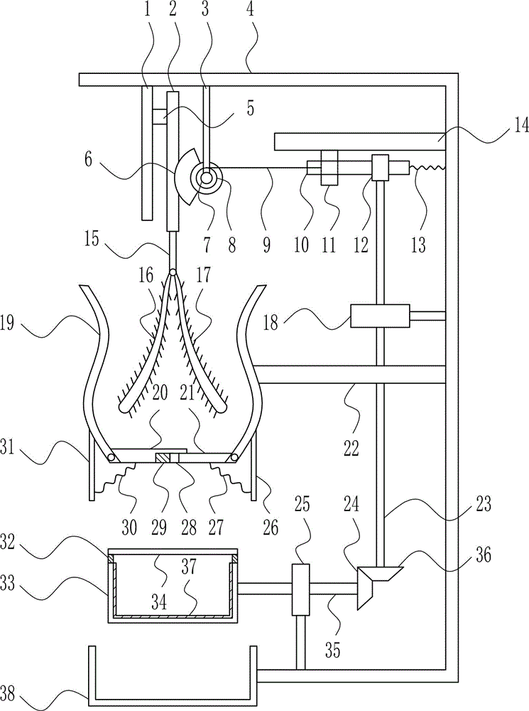 Rapid cleaning device for waste building iron nails