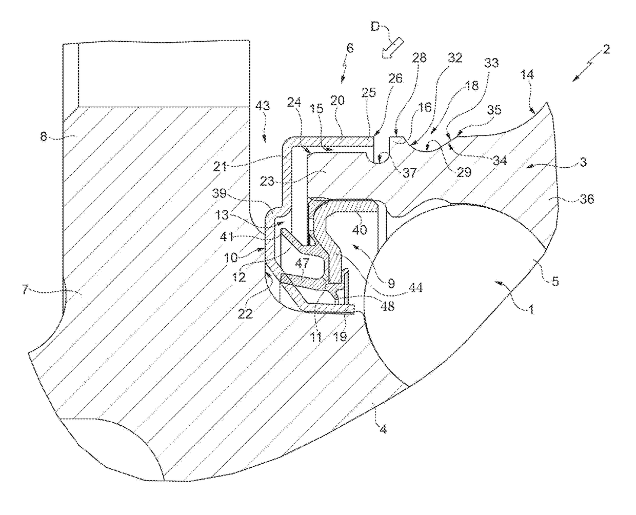 Bearing rolling including a low friction sealing device, in particular for a hub bearing unit