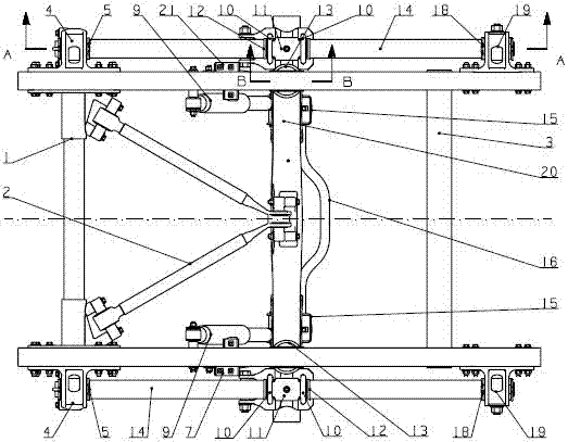 Plate end soft fixed monolithic composite material leaf spring suspension structure