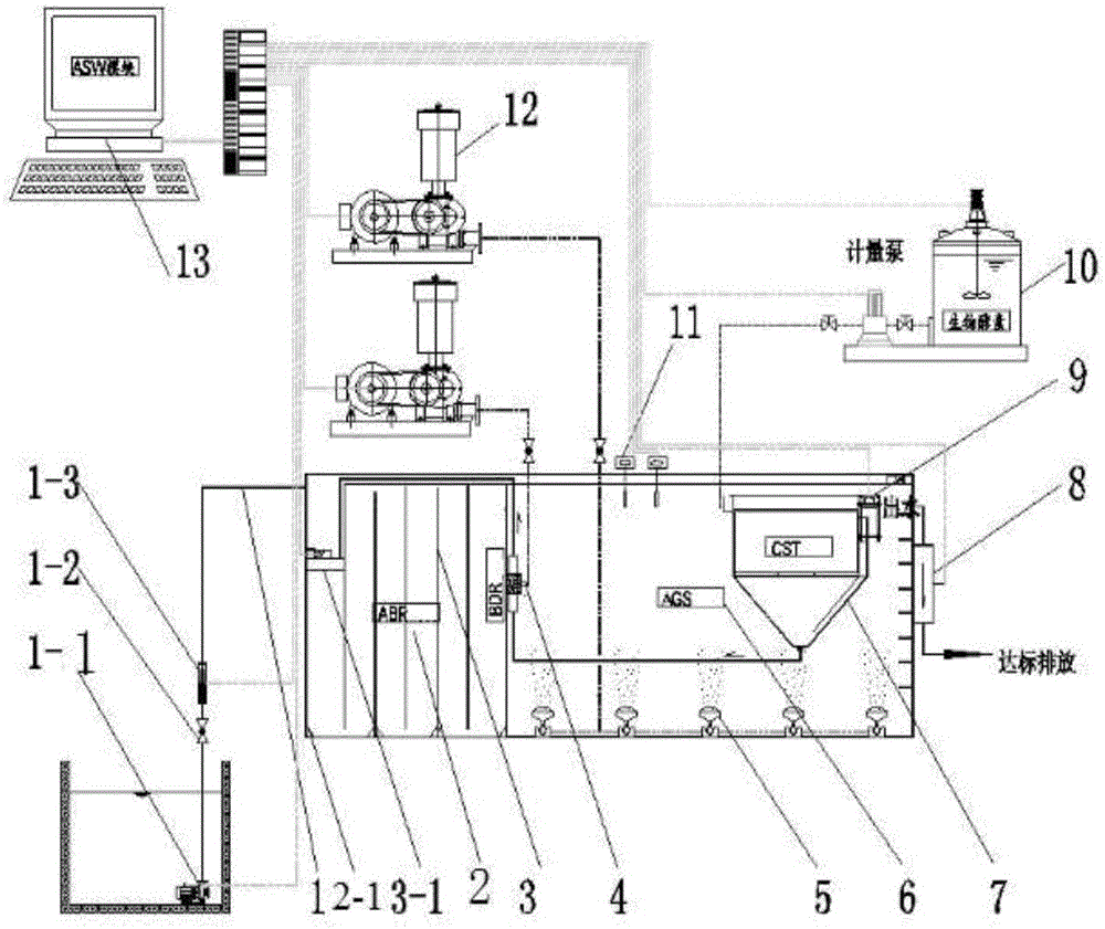 Distributed and structured town sewage pelletization treatment process and pelletization reactor