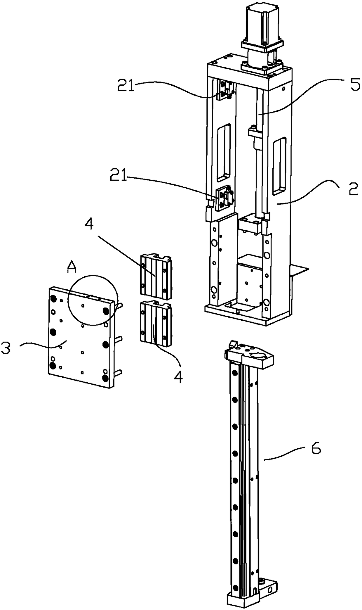 High-precision vertical depth positioning device of numerically-controlled reciprocating wire cutting machine tool