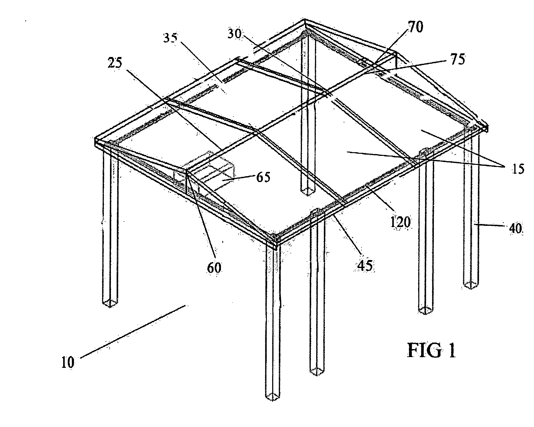 Easy-to-assemble building structure with a mountable frame for supporting solar panels