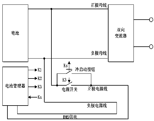 Battery over-discharging restart circuit, energy storage device and control method