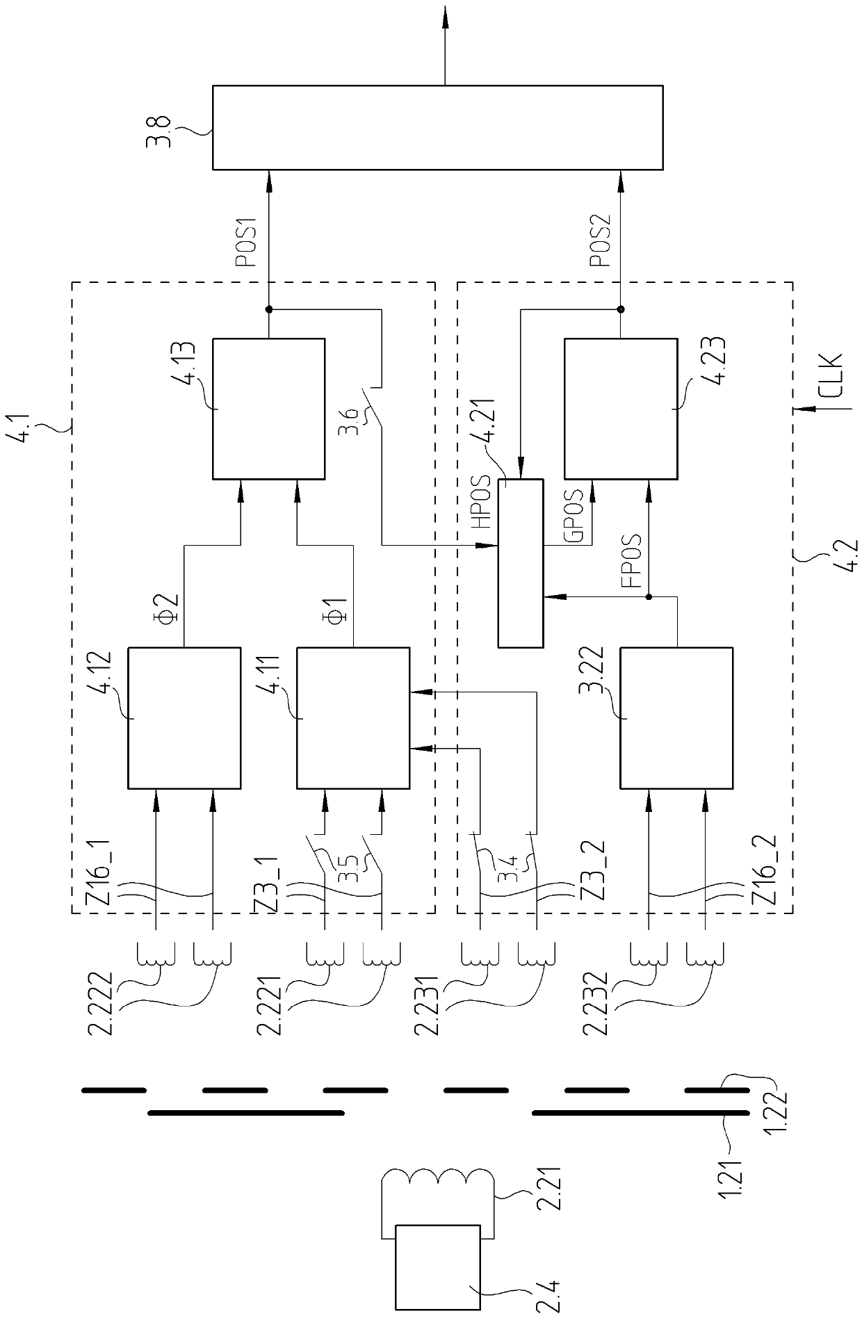 Position measuring device and method for its operation