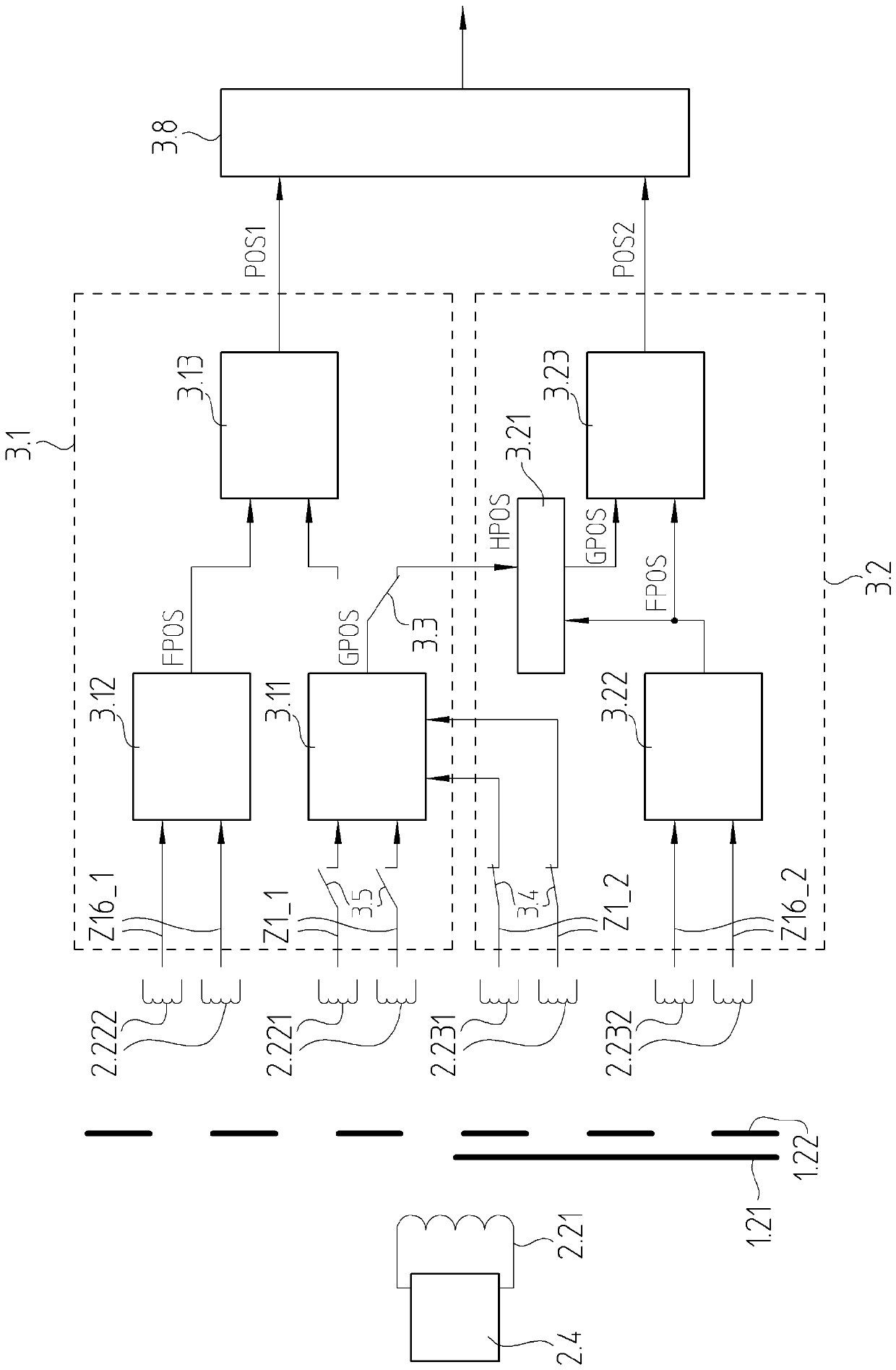 Position measuring device and method for its operation