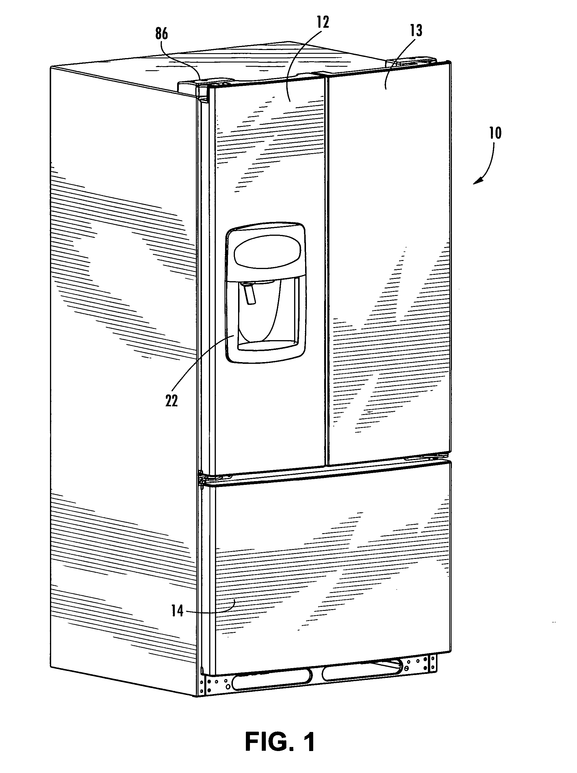 Refrigerator door with end cap