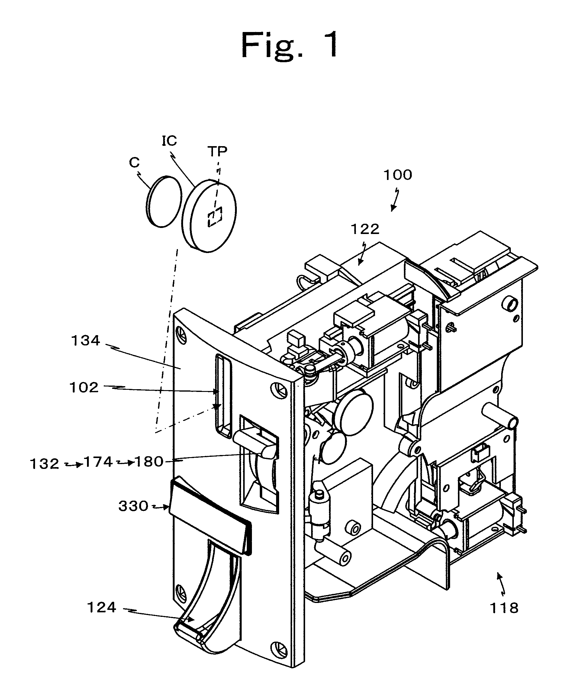 Value medium processing device for IC coins and monetary coins