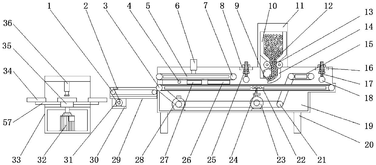 Casting-pressing process production line for road-sweeping brush plate with plastic inner ring