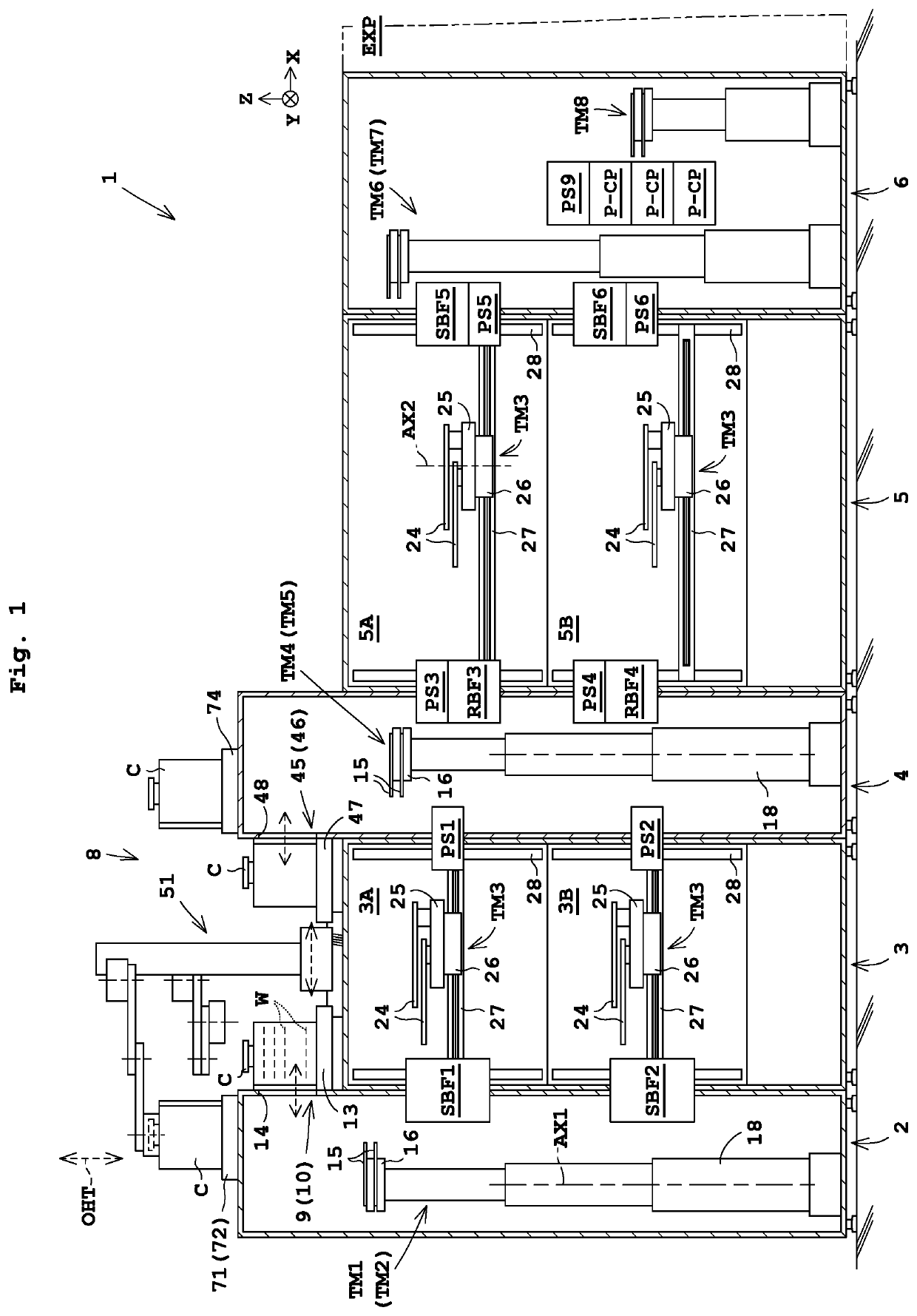 Substrate treating apparatus and substrate transporting method