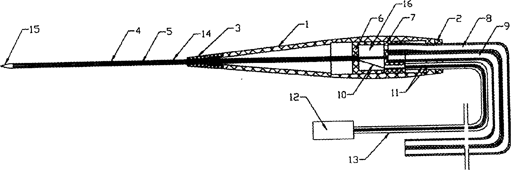 Single needle water cooling type radio frequency ablation electrode