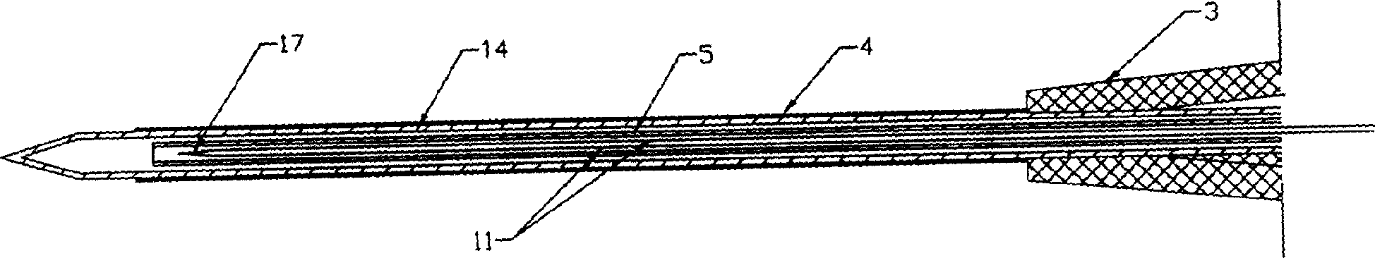 Single needle water cooling type radio frequency ablation electrode