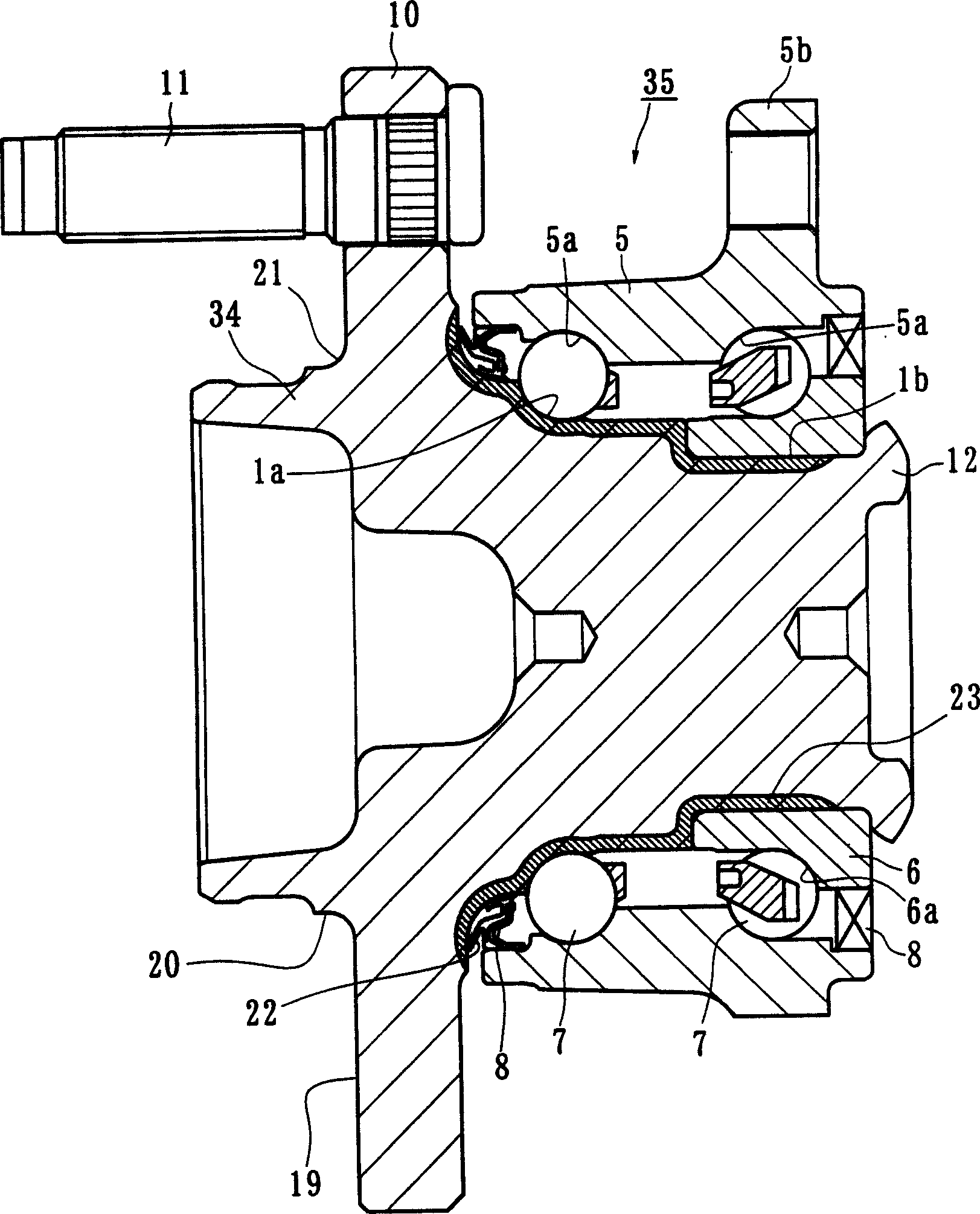 Bearing apparatus for a wheel of vehicle