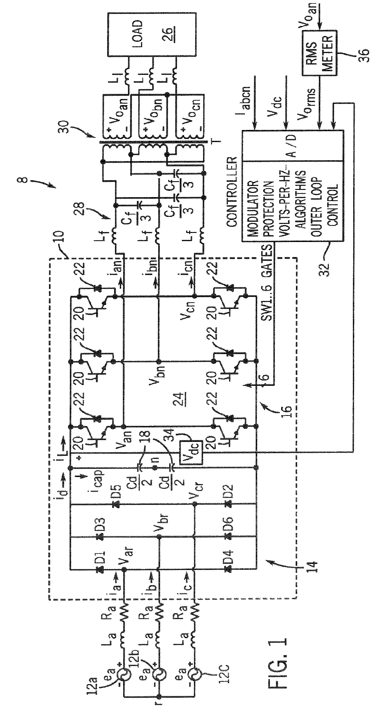 System and method of controlling the start-up of an adjustable speed motor drive based sinusoidal output power conditioner