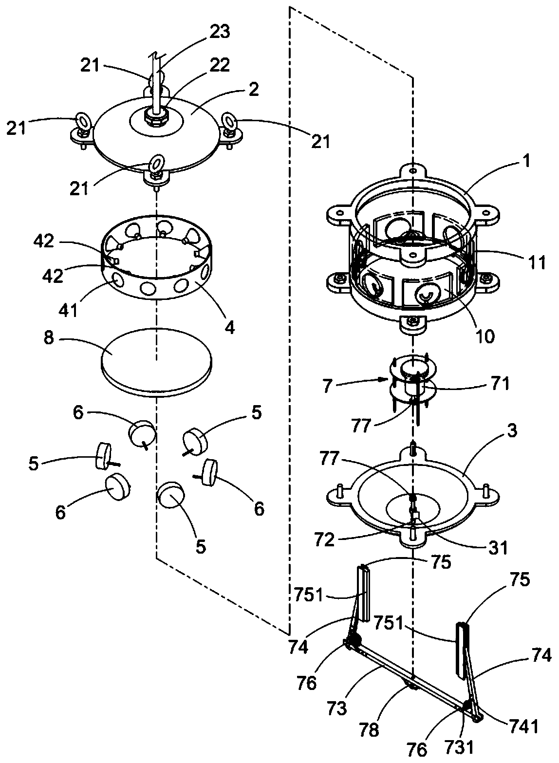 Cleaning device for underwater instrument