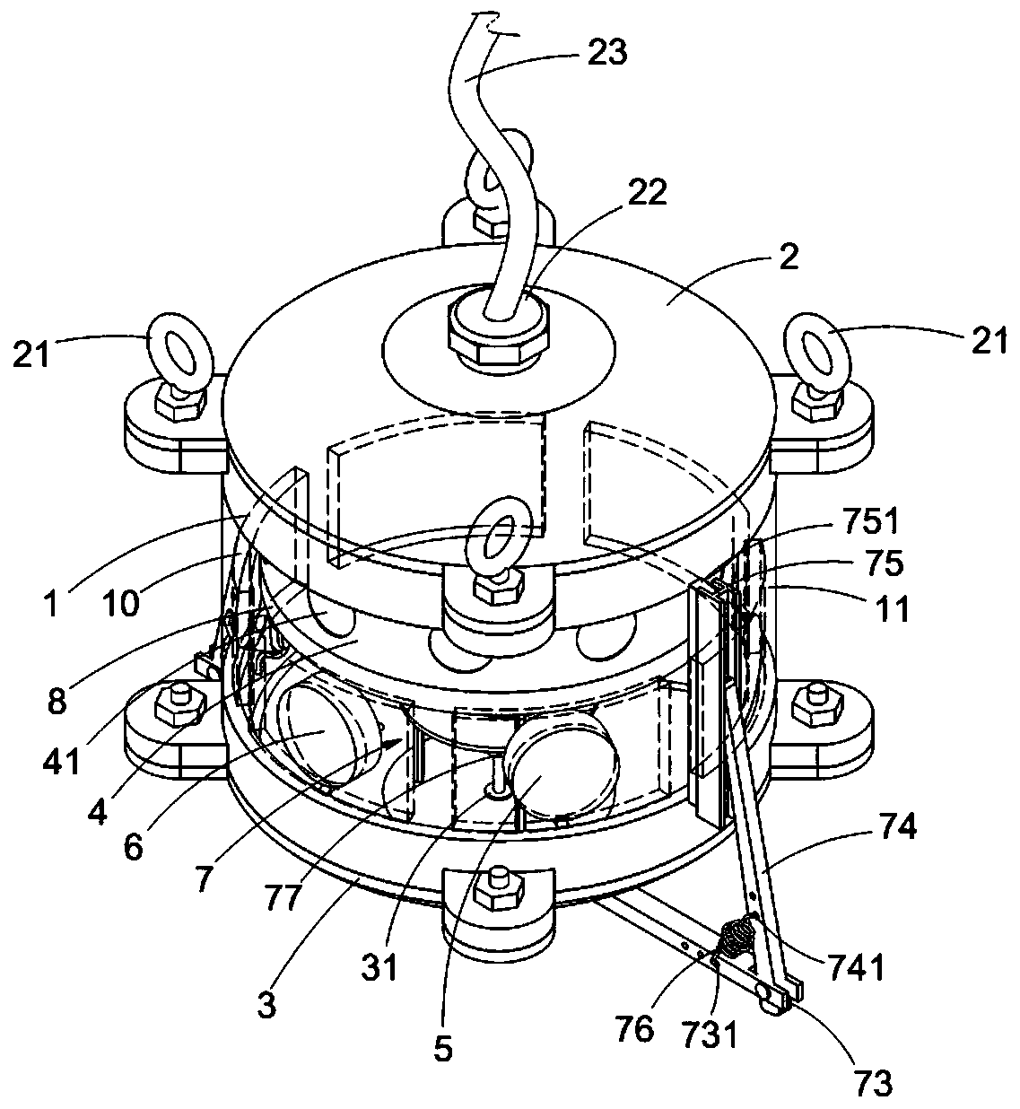 Cleaning device for underwater instrument