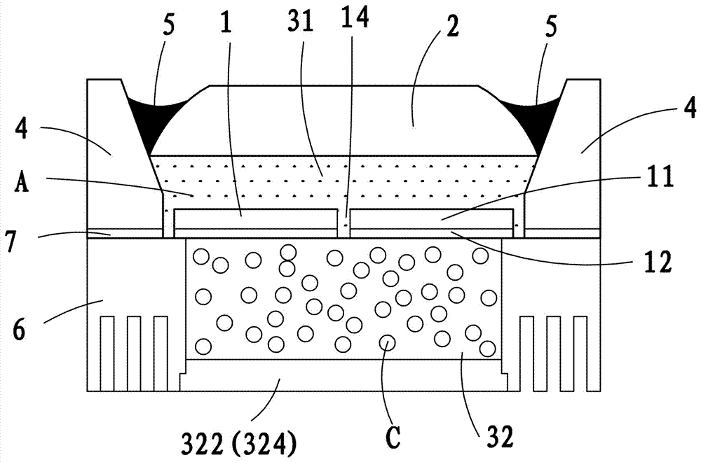 High-power white light LED with good heat dissipation and manufacturing method thereof