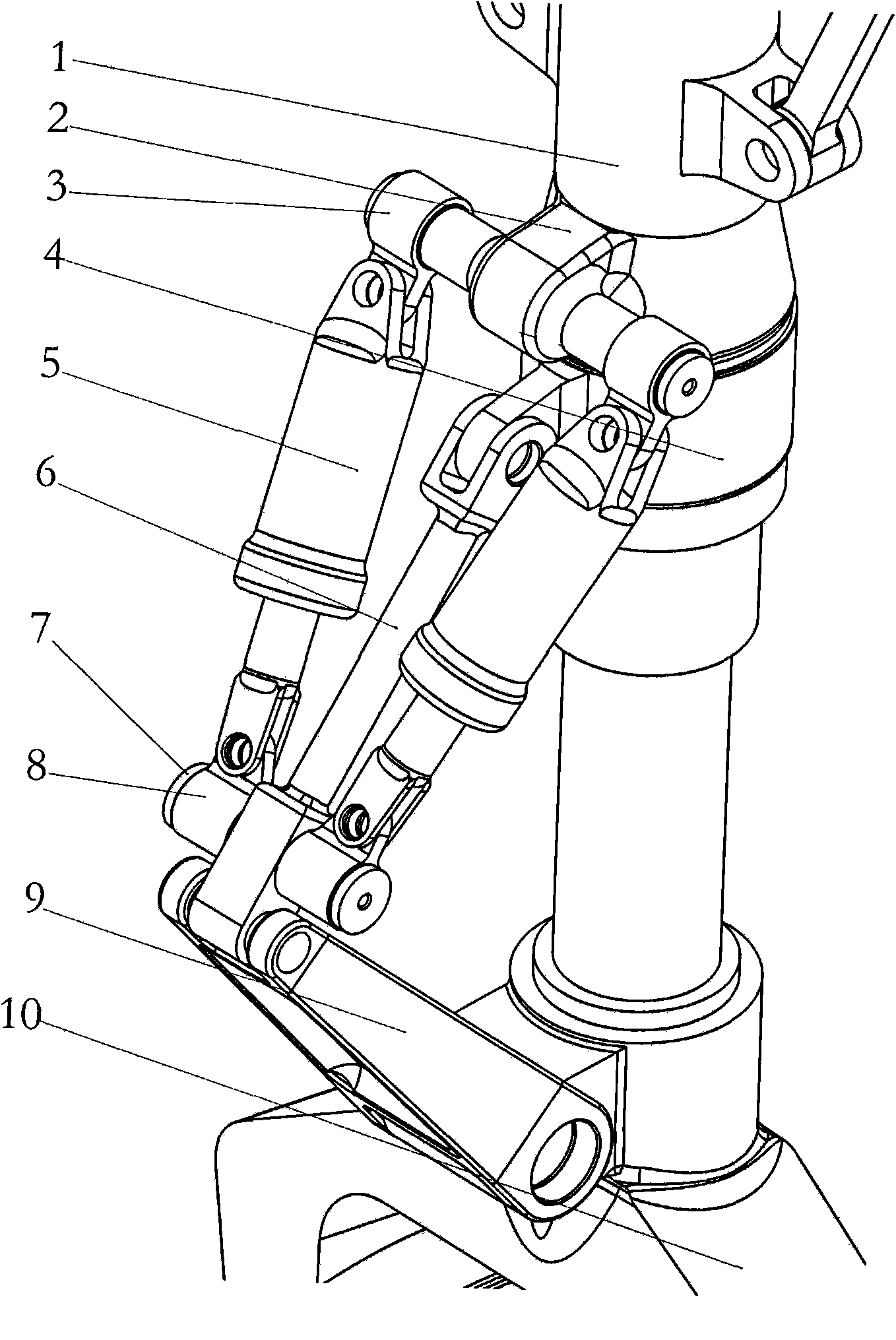 Toggle type nose wheel steering mechanism and work method