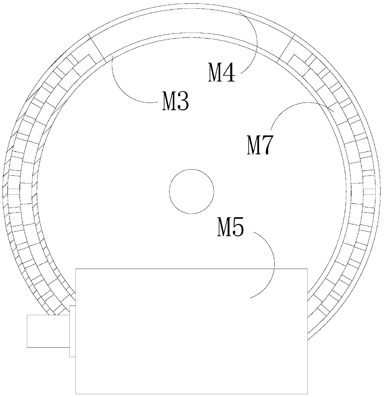 Waste rubber crushing device