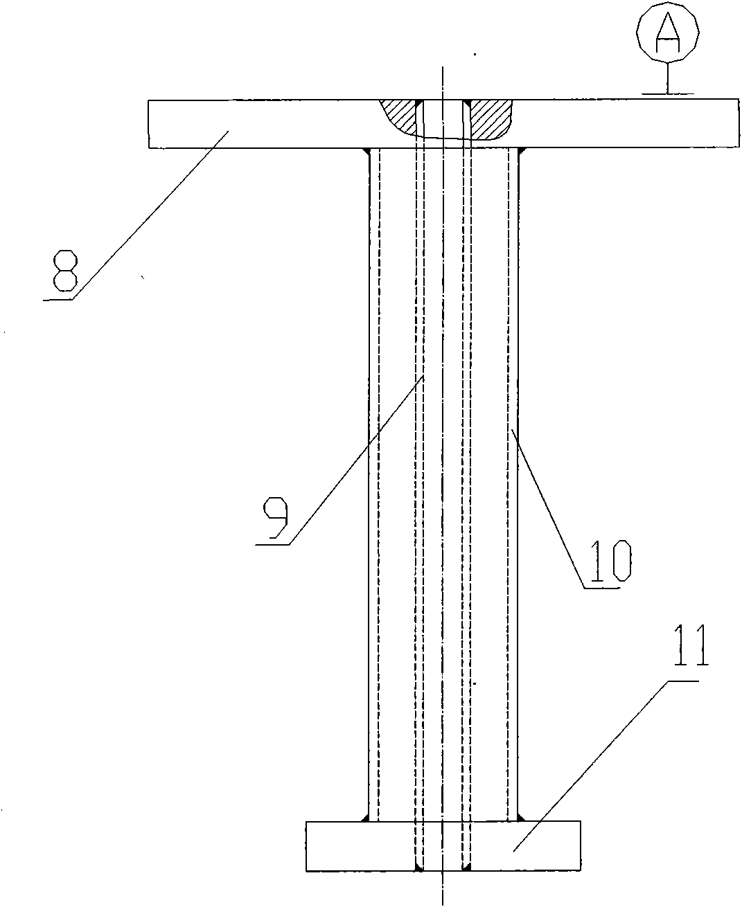 Press mounting method for generator stator core stretching screw