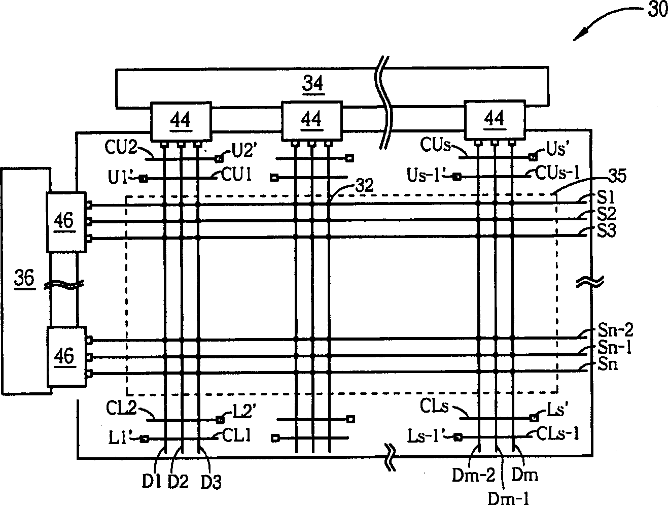 Display panel with repairing line and signal line set on differential substrates