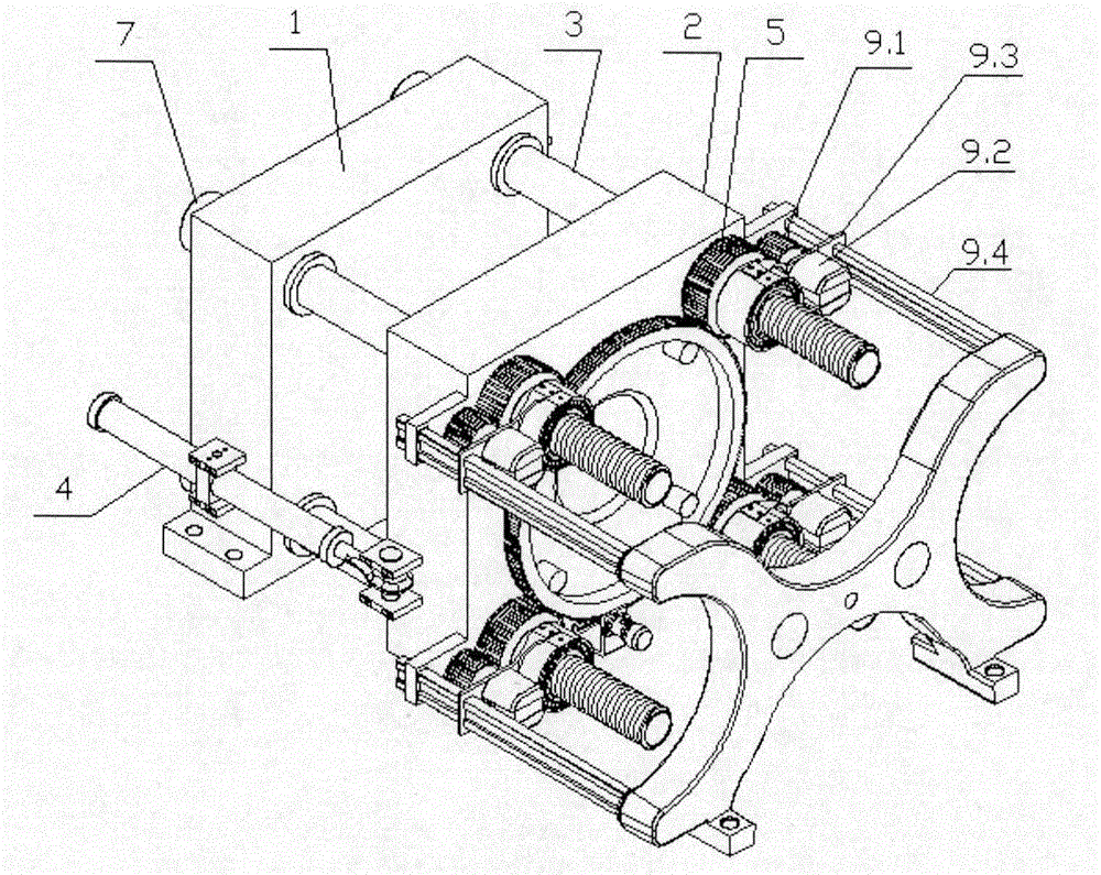 Mold opening and closing method for self-locking type mold closing mechanism based on two-plate machine