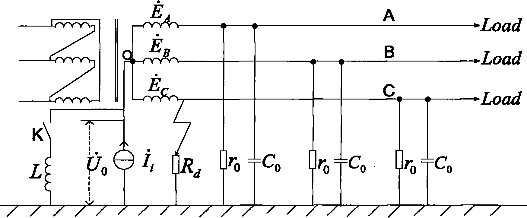 Distribution network ground fault arc extinction and protection method