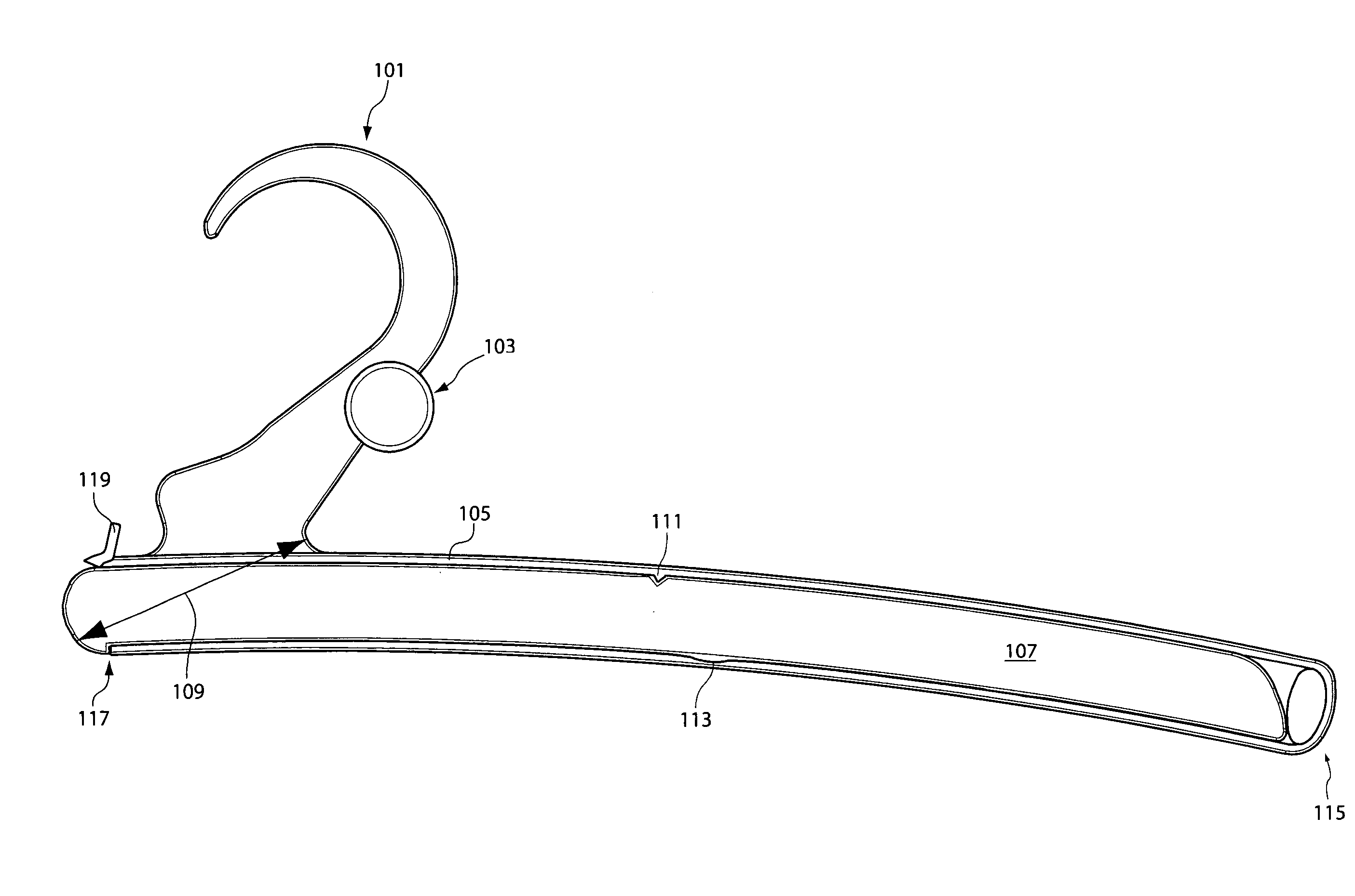 Gravity actuated collapsible garment hanger