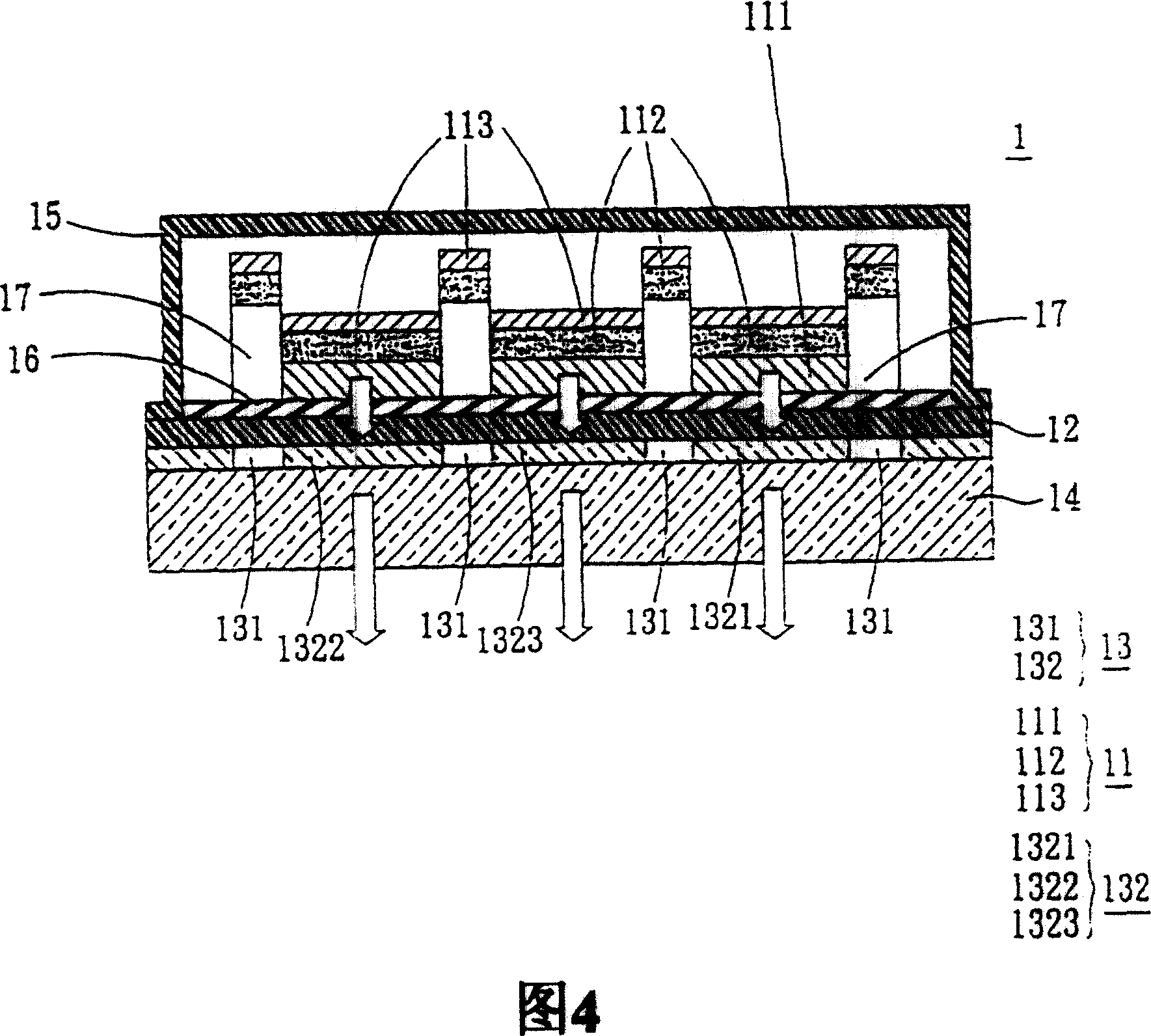 Full-color display panel and light splitting substrate thereof