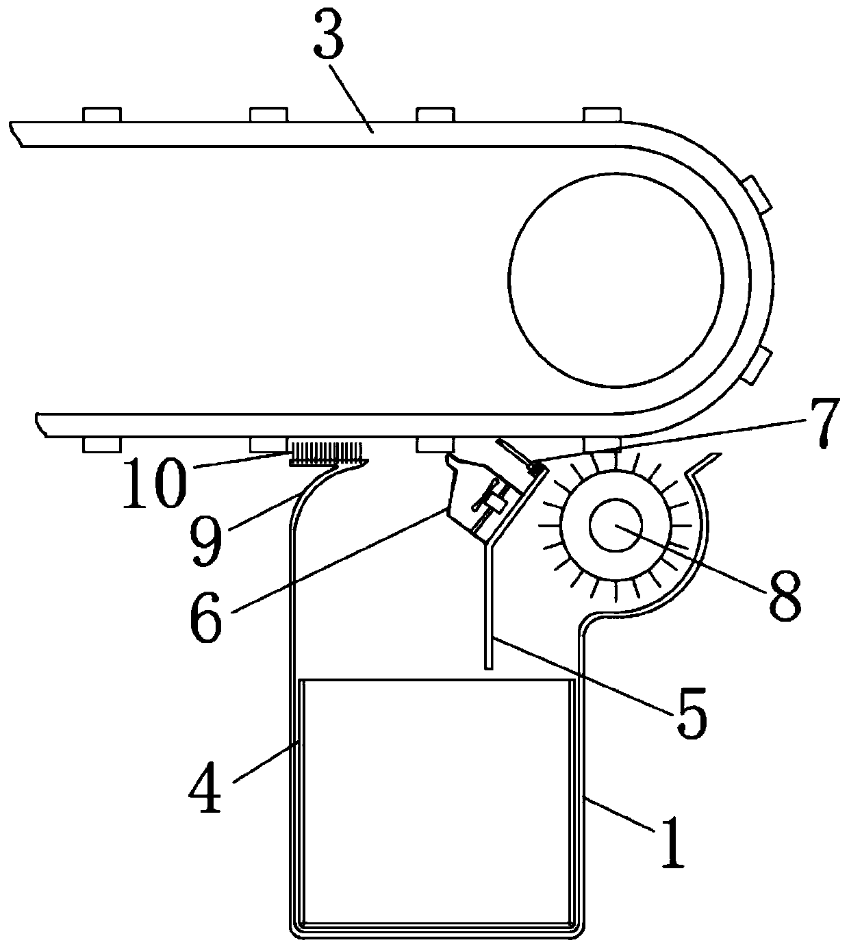 Dust blowing device for sludge granulation drying machine belt