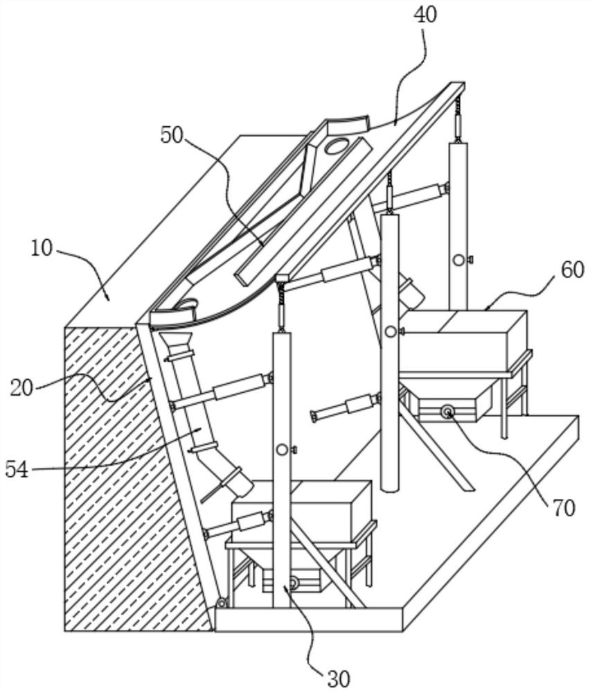 Foundation pit support rock-falling and soil-falling prevention shielding mechanism for constructional engineering