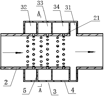 High-frequency muffler used on automobile intercooler intake pipe