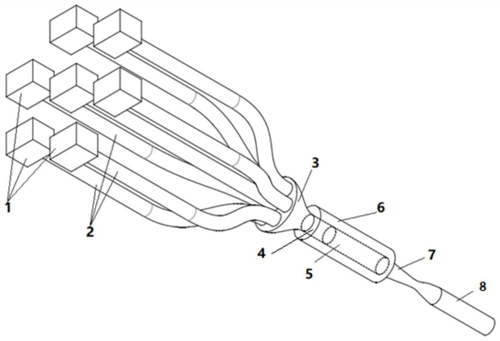 Ultra-wideband high-gain multi-core optical fiber light source