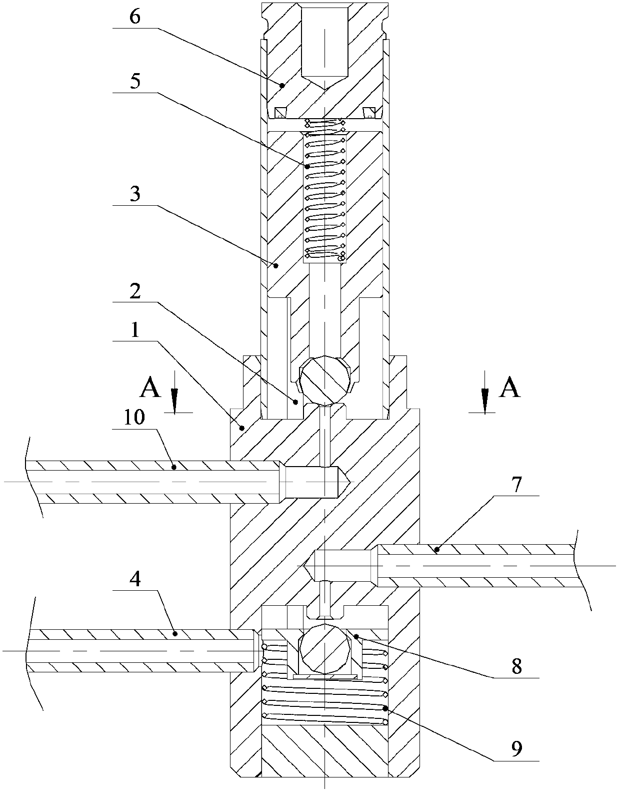 A three-way solenoid valve