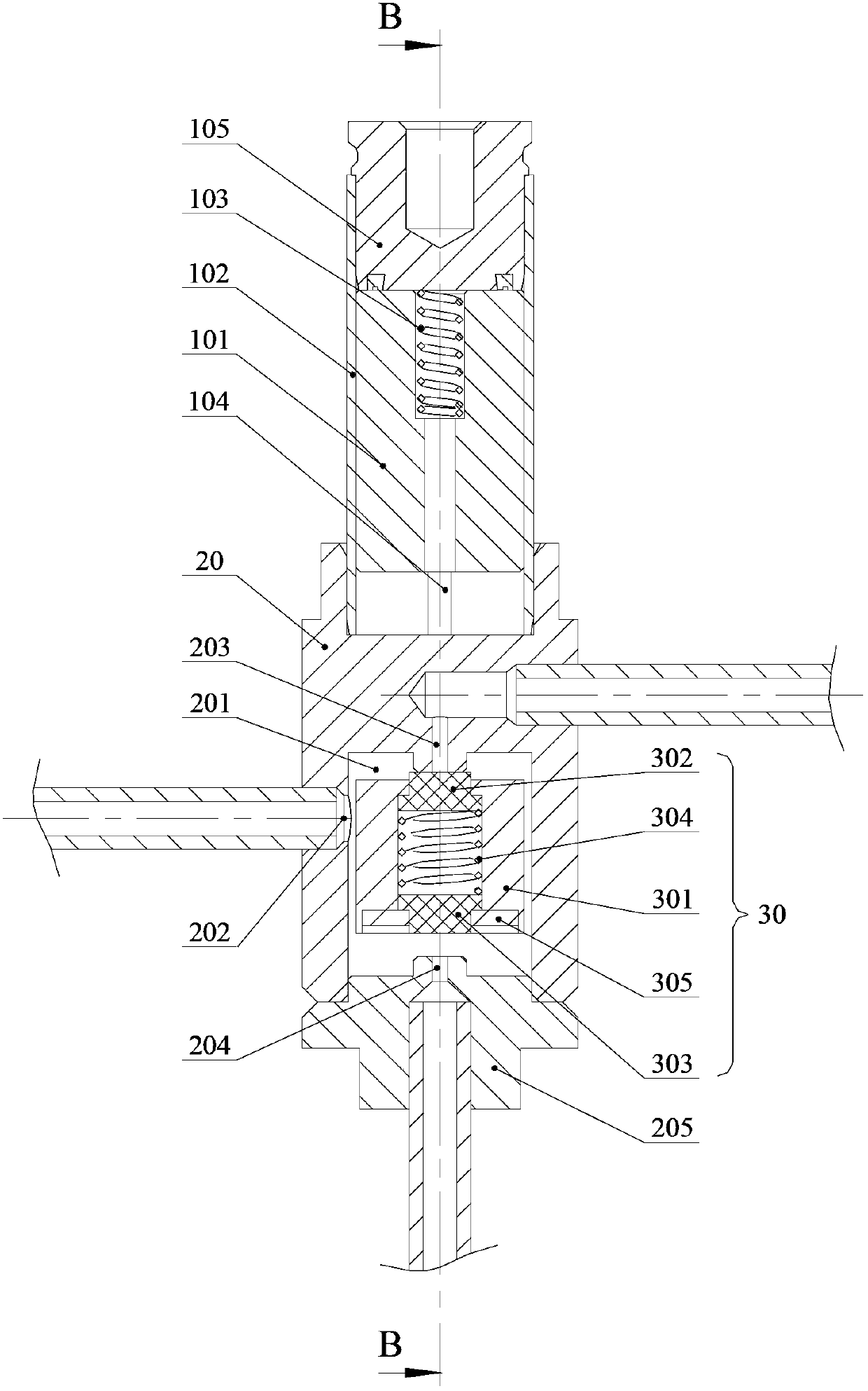 A three-way solenoid valve