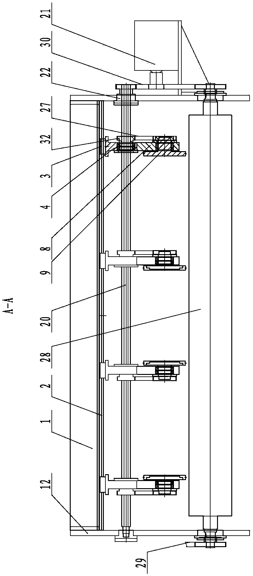 Dent adjusting device of dent splitting machine