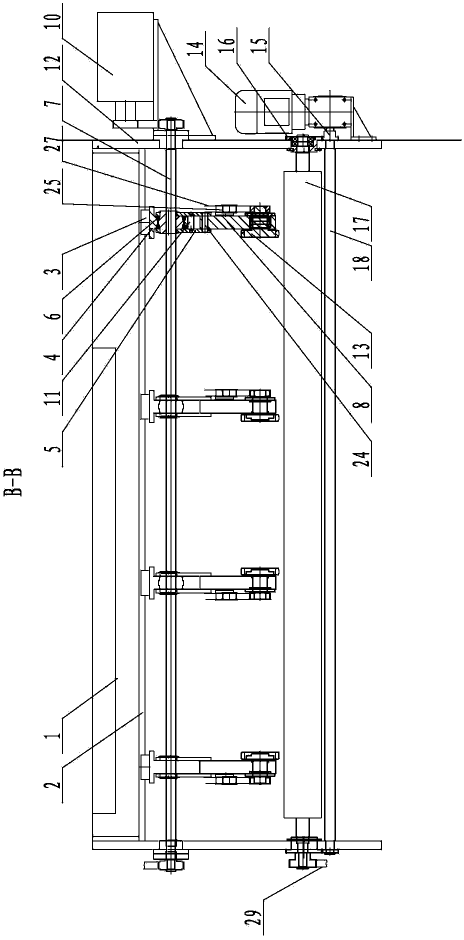 Dent adjusting device of dent splitting machine