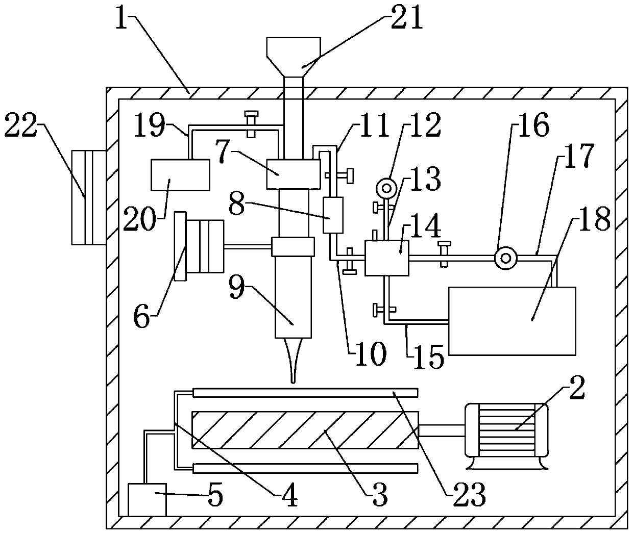 Temperature- and humidity-adjustable electrostatic spinning instrument capable of treating VOCs during spinning