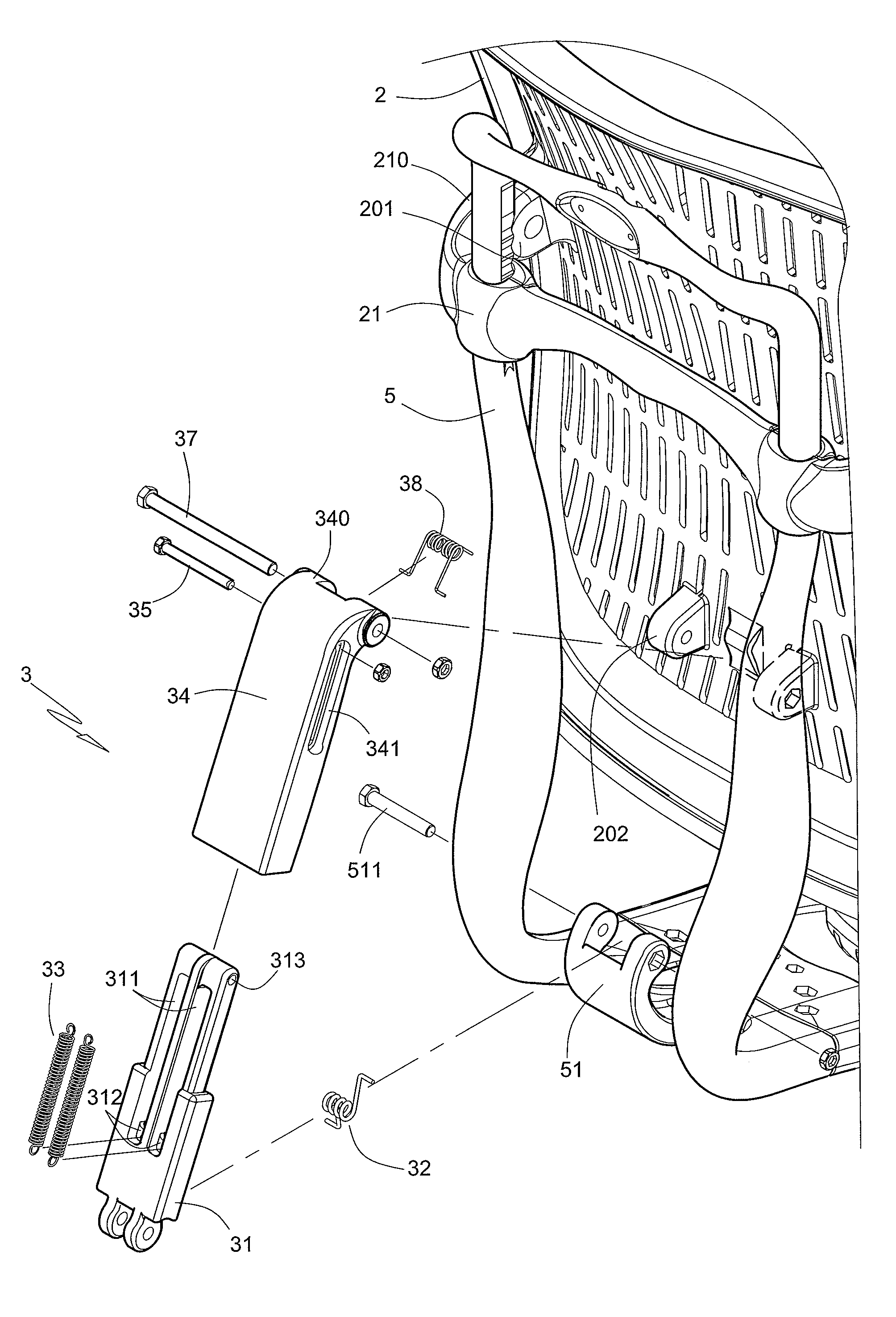 Resilient lower-back supporting device capable of vertical adjustment along with backrest of chair