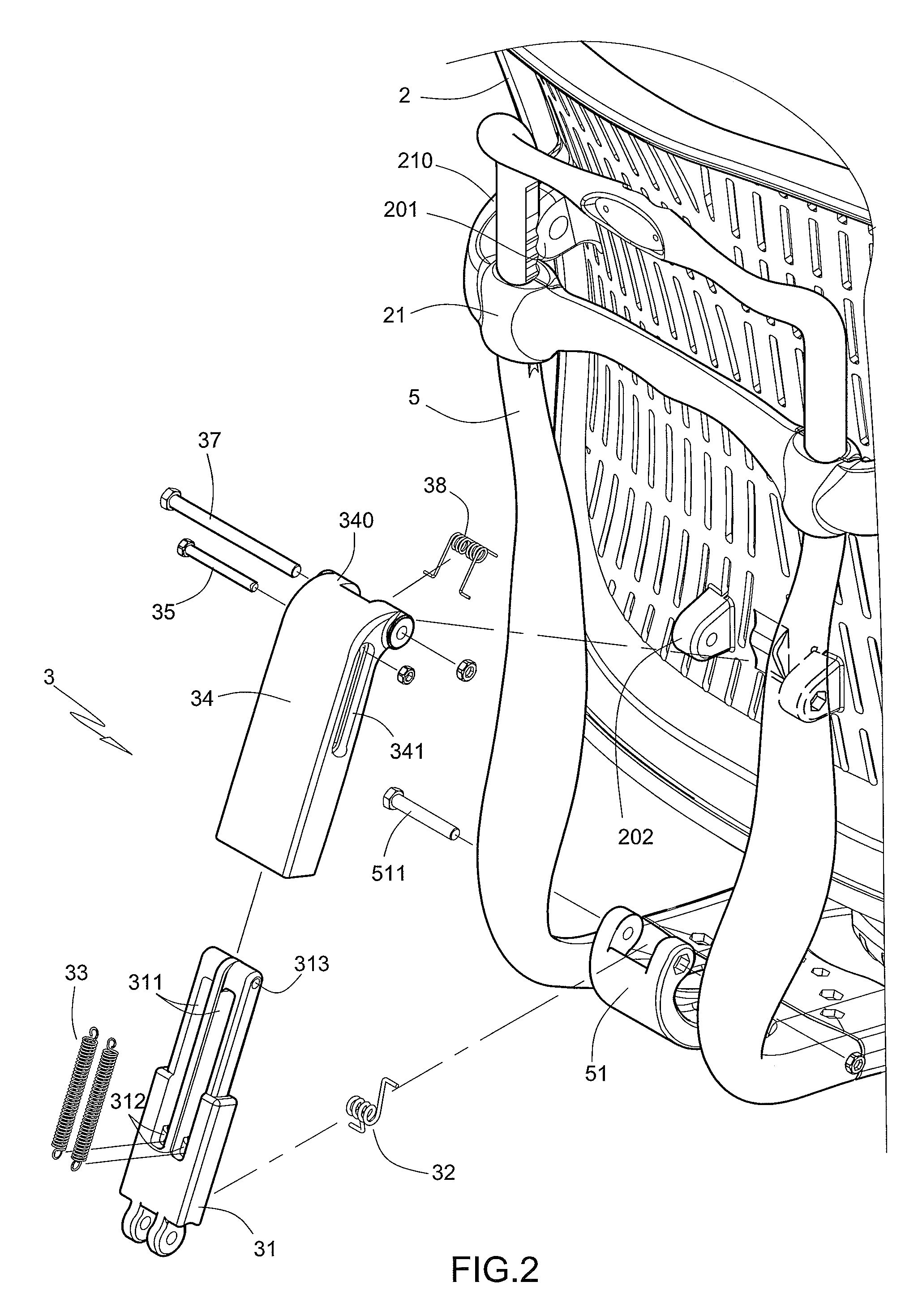 Resilient lower-back supporting device capable of vertical adjustment along with backrest of chair