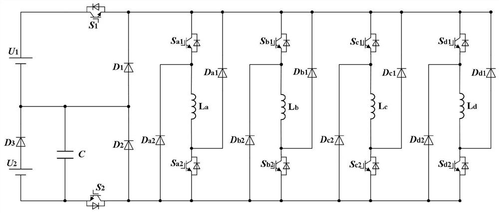 Front-end integrated multi-port power converter of switched reluctance motor