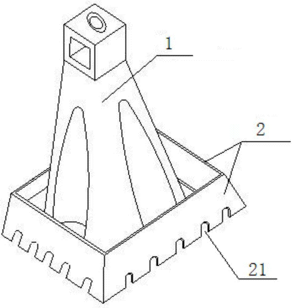 Rectangular impact drill bit for declined rock groove segment during diaphragm wall construction and construction method