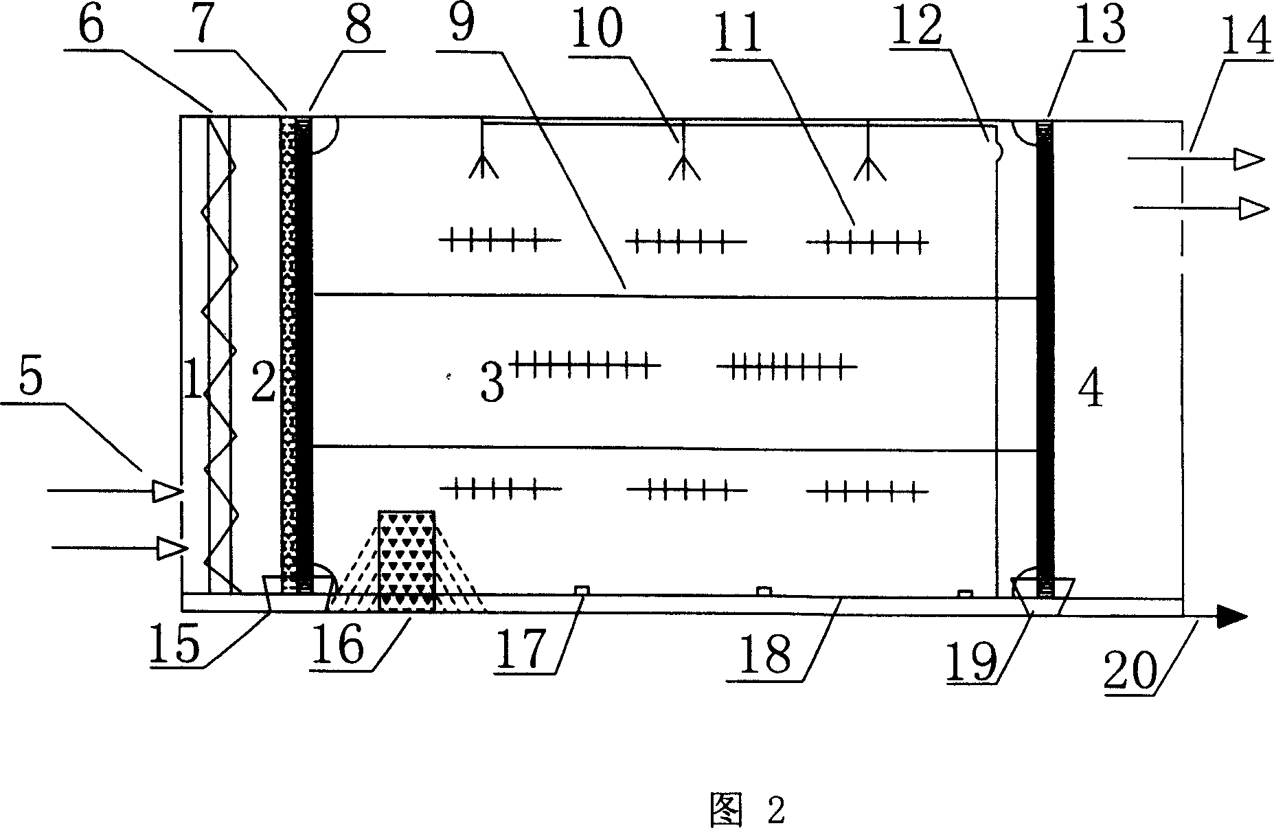 Device for photochemical degradating pollution gas