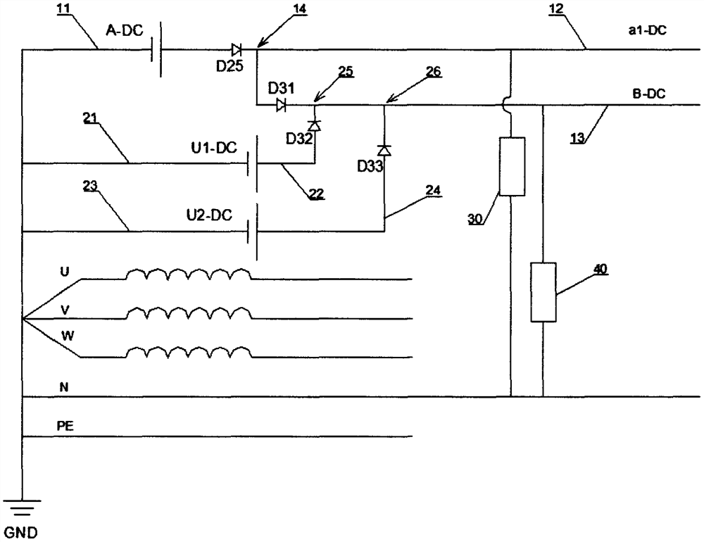 Hybrid energy four-phase power transmission system