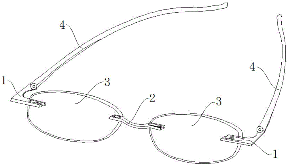 Lens assembly structure for rimless glasses