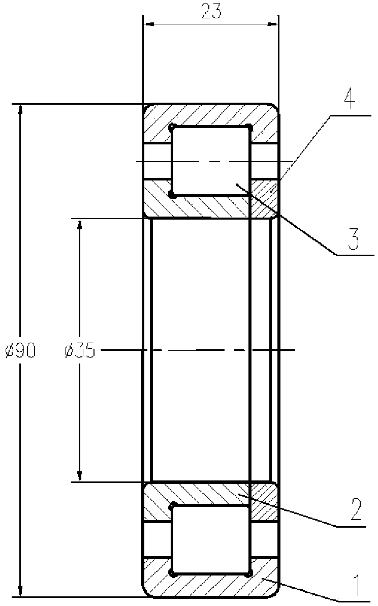 Cylindrical roller bearing with high axial bearing capacity