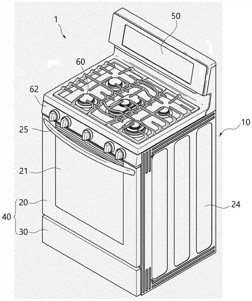 Household appliance with perspective window