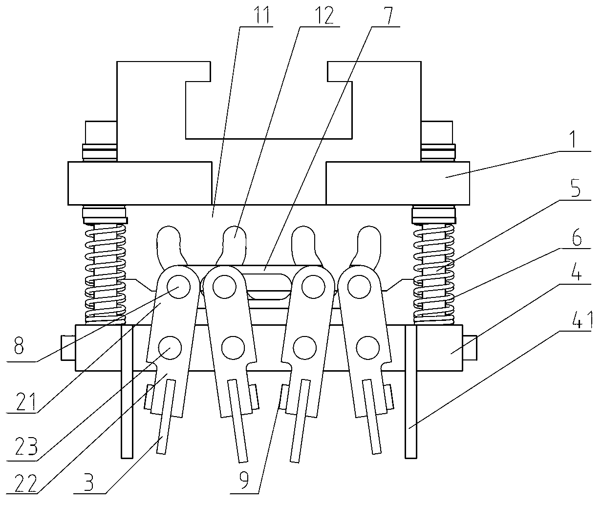 Shaping device for storage battery electrode group