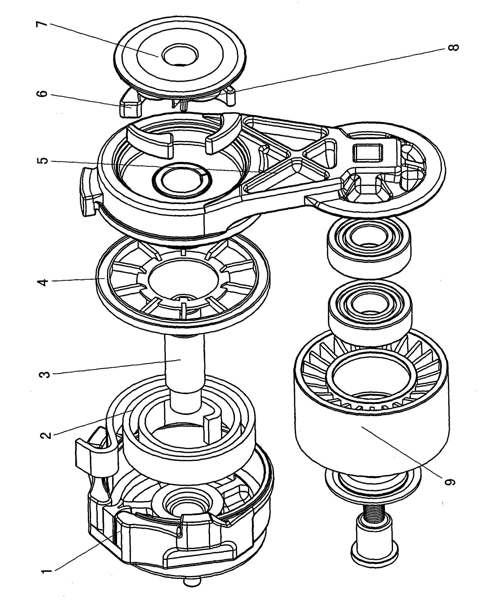 Belt tensioning device of vehicle engine